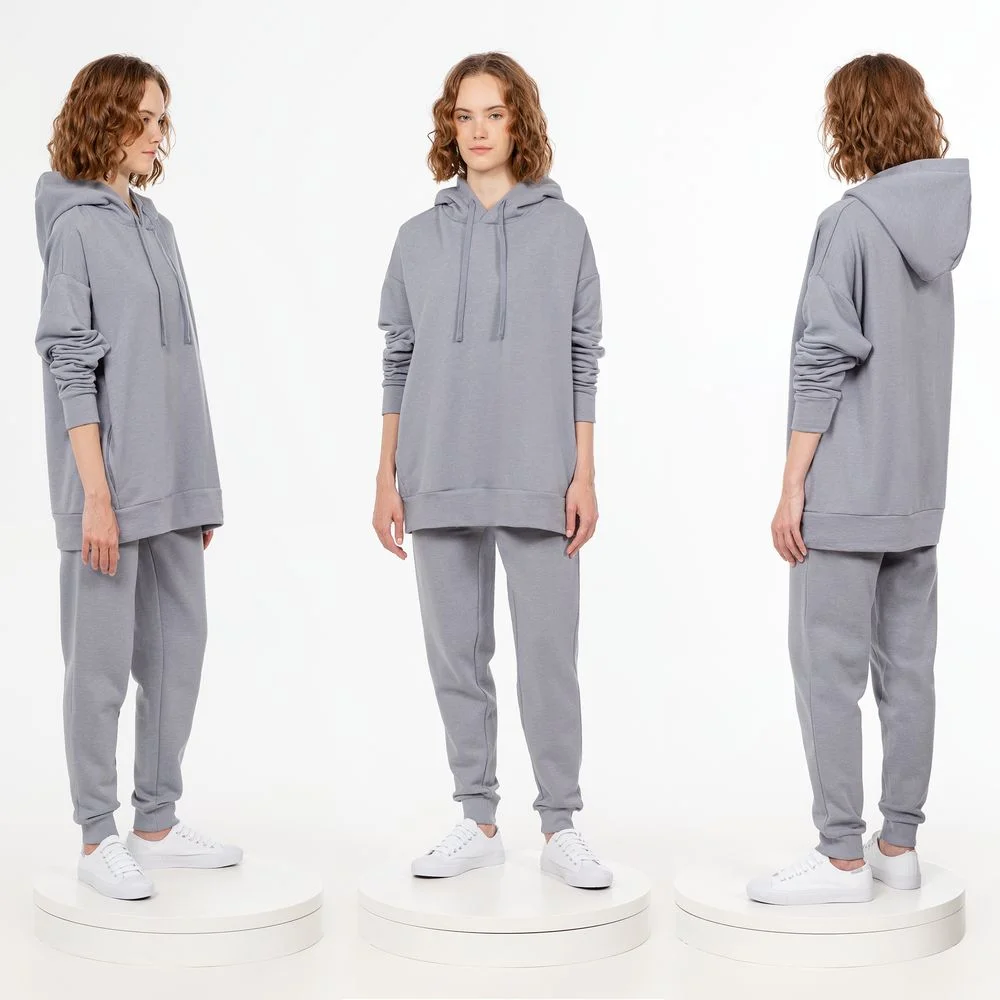 Худи унисекс H2 серое - фото 4