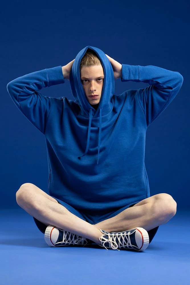 Худи унисекс H2 синее - фото 3