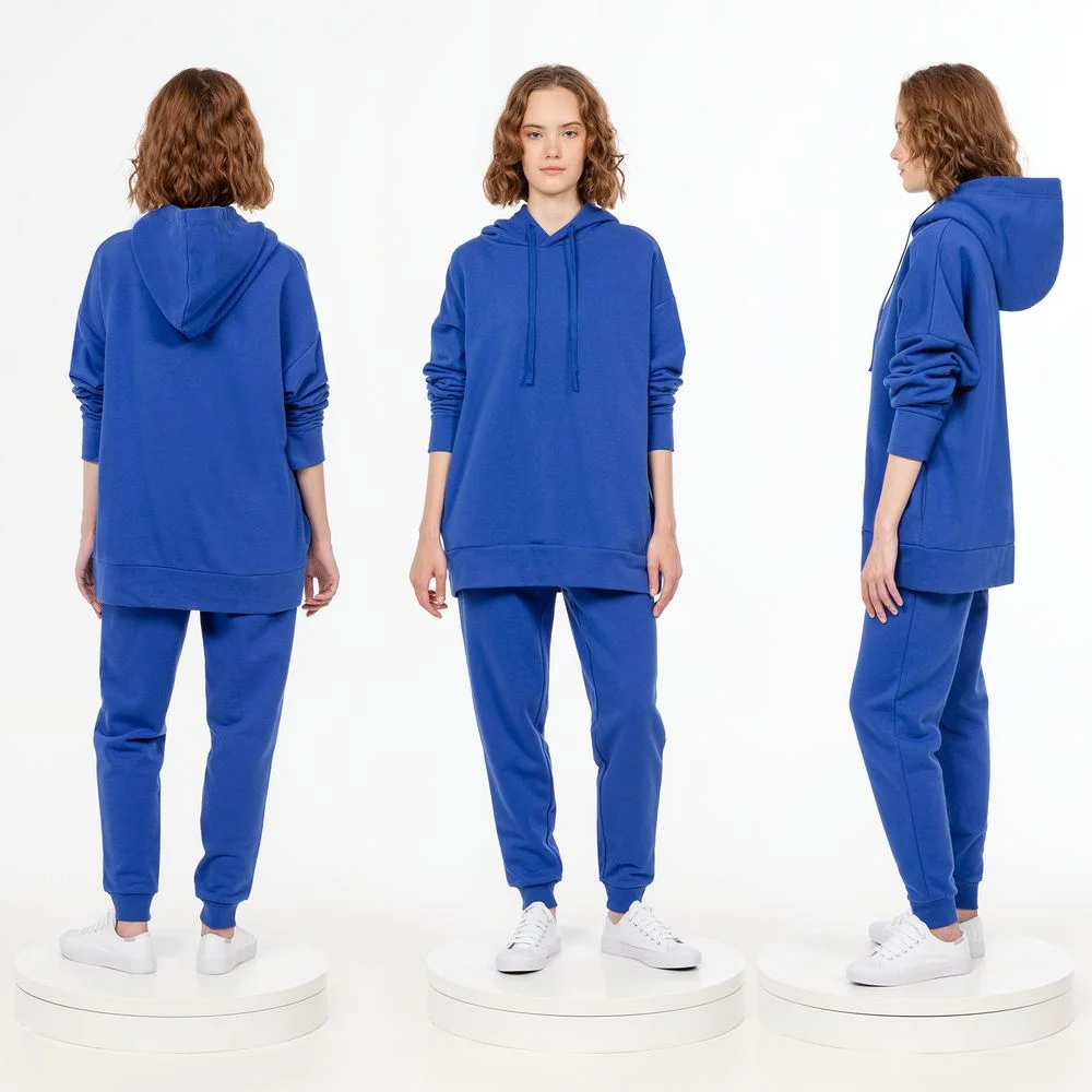 Худи унисекс H2 синее - фото 4