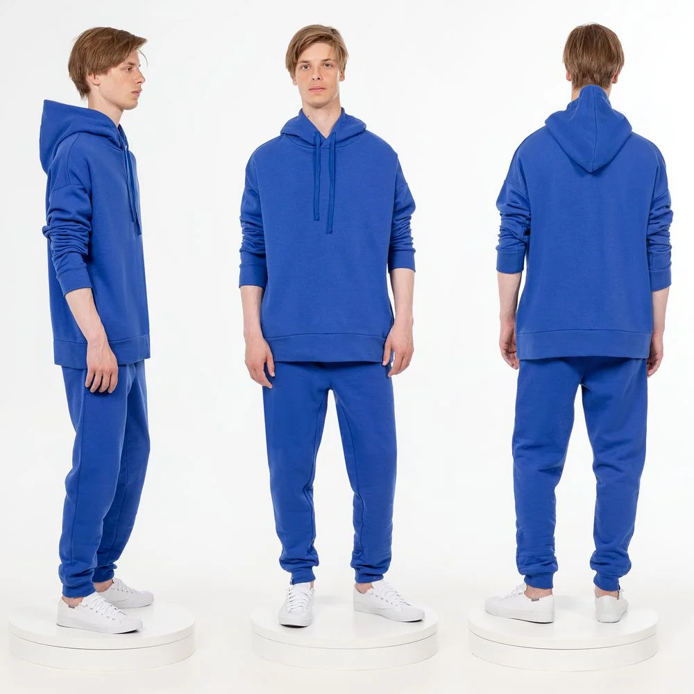 Худи унисекс H2 синее - фото 6