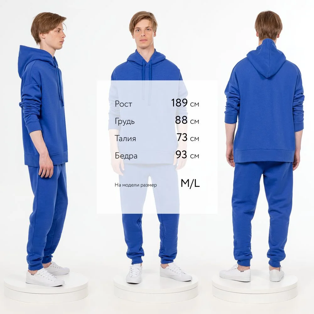 Худи унисекс H2 синее - фото 7