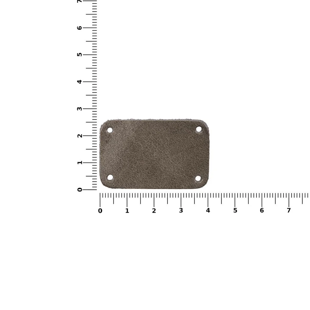 Лейбл кожаный Beta S серый - фото 3