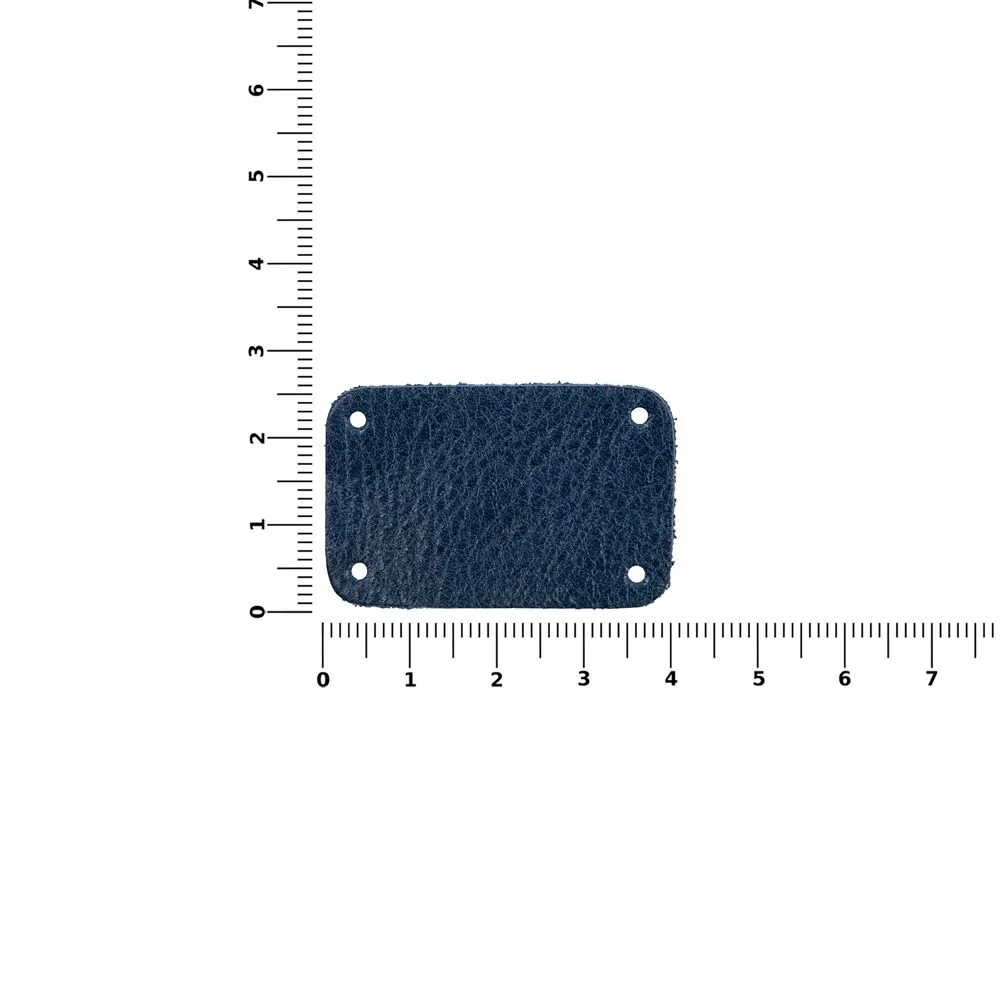 Лейбл кожаный Beta S синий - фото 3