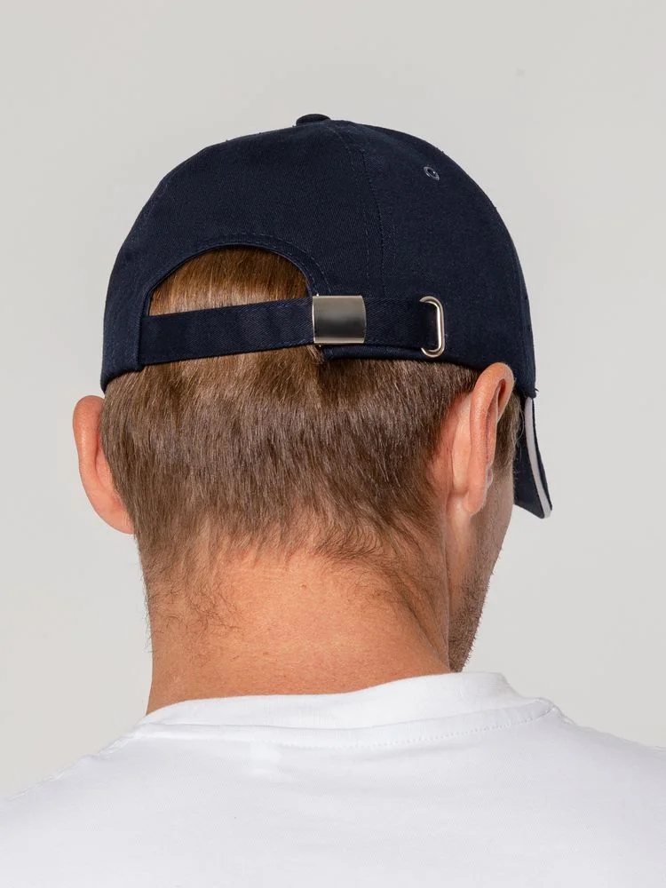 Бейсболка Canopy, темно-синяя с белым кантом - фото 9