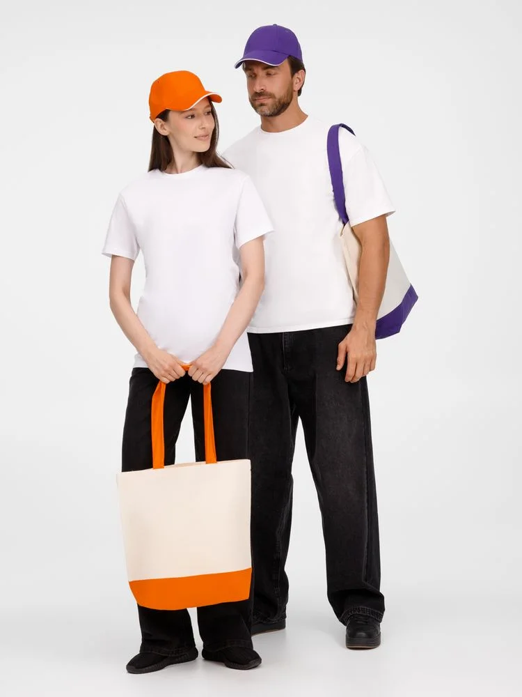 Бейсболка Canopy, оранжевая с белым кантом - фото 10