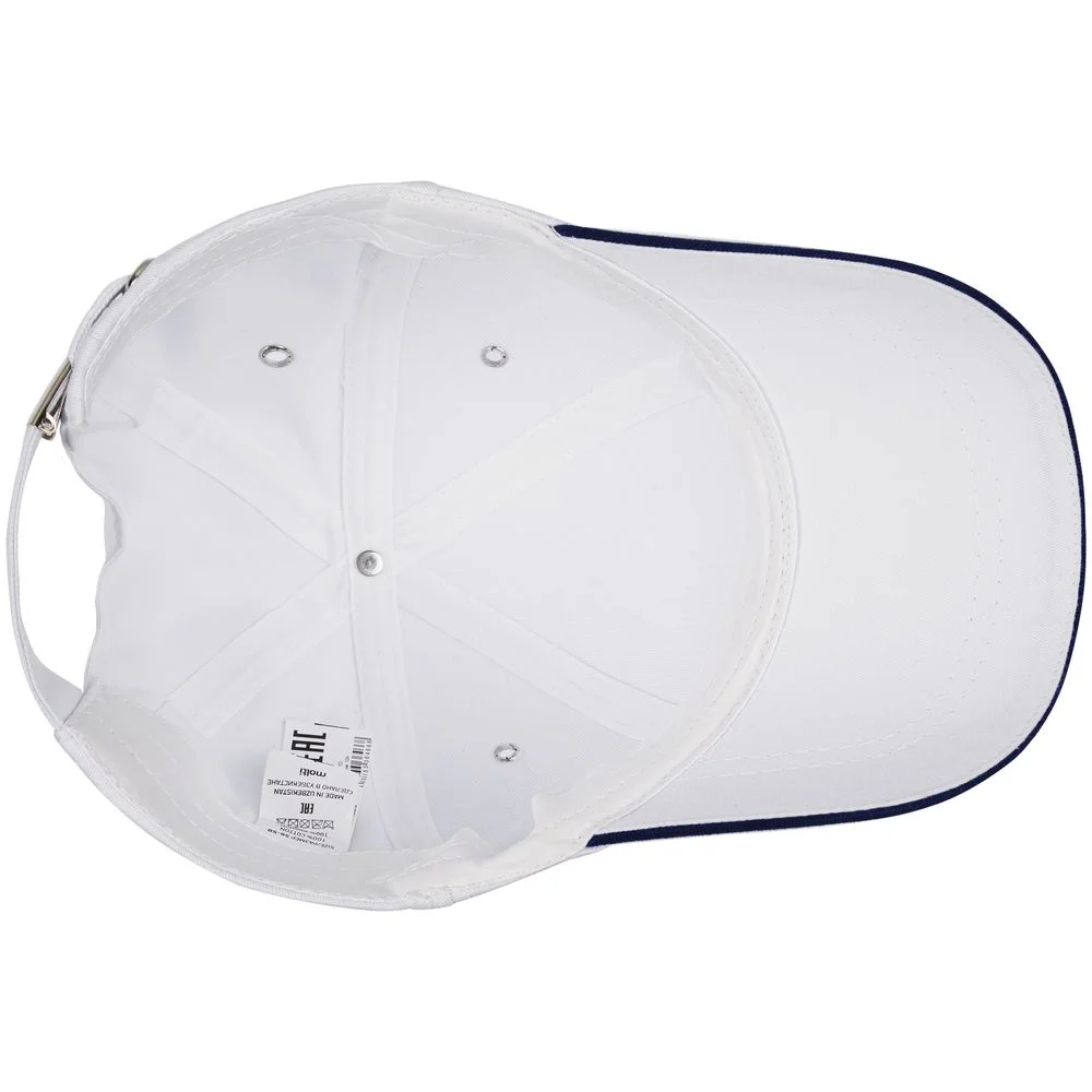 Бейсболка Canopy, белая с темно-синим кантом - фото 3