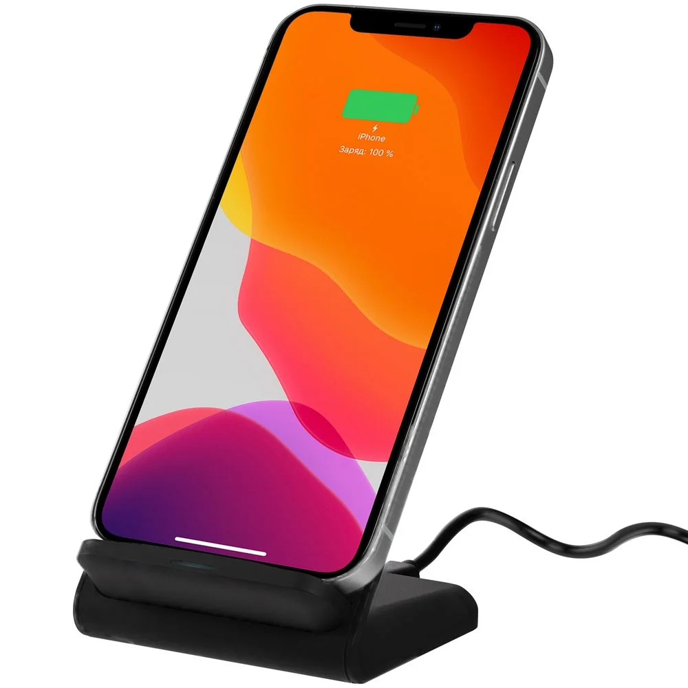 Беспроводное зарядное устройство с быстрой зарядкой Overtop черное