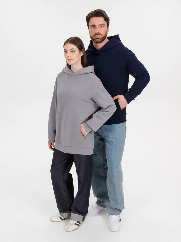 Худи оверсайз унисекс Outshine серое - фото 13