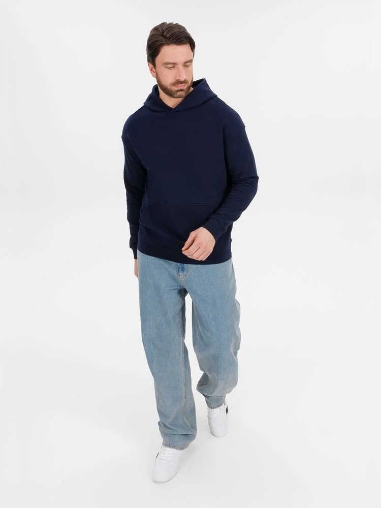 Худи оверсайз унисекс Outshine темно-синее - фото 9