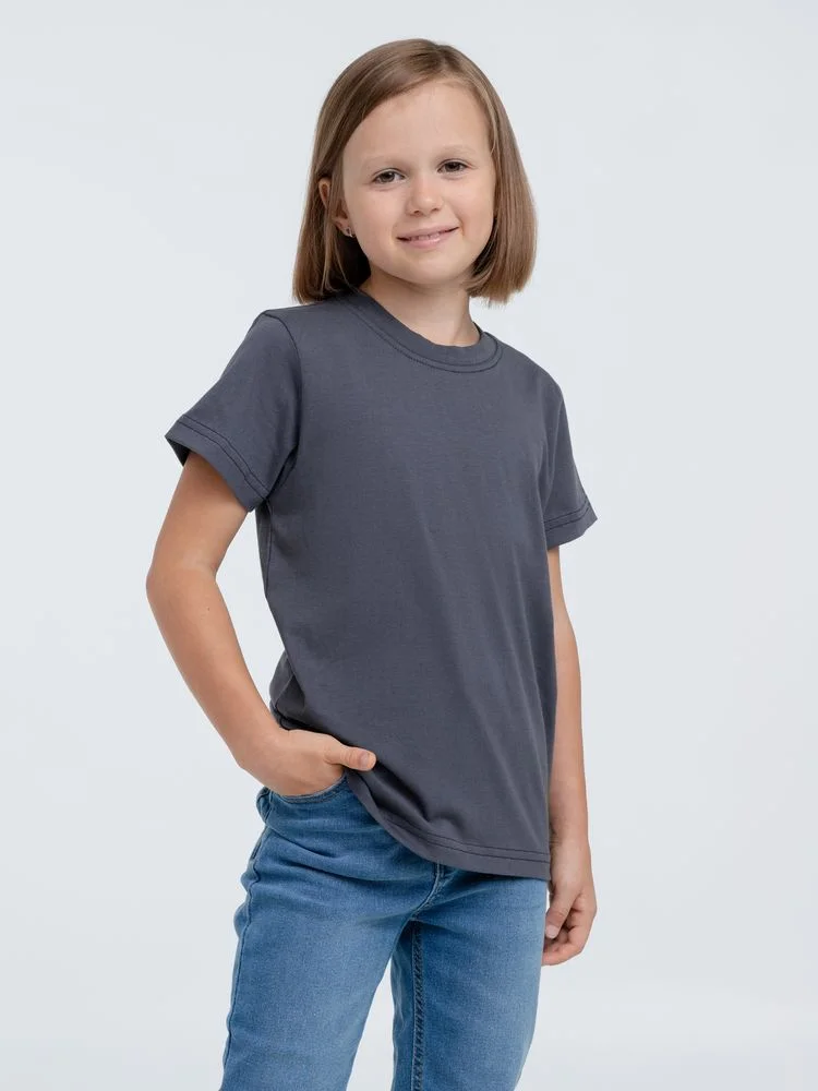 Футболка детская T-Bolka Kids темно-серая графит - фото 4
