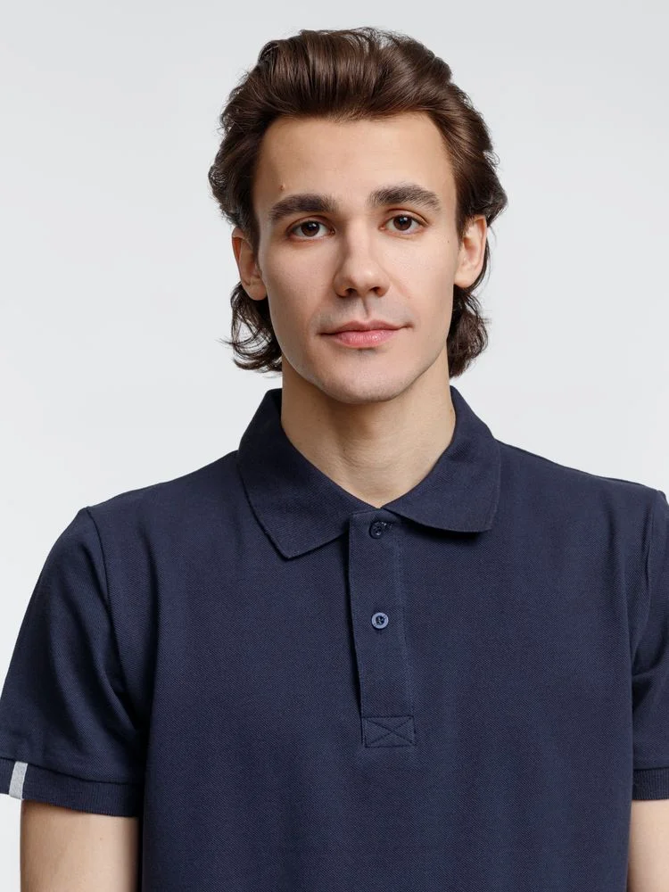 Рубашка поло мужская Virma Premium темно-синяя - фото 6