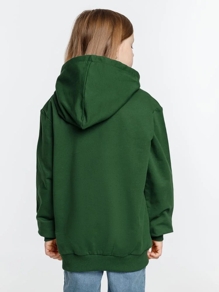 Толстовка с капюшоном детская Kirenga Kids, темно-зеленая - фото 4