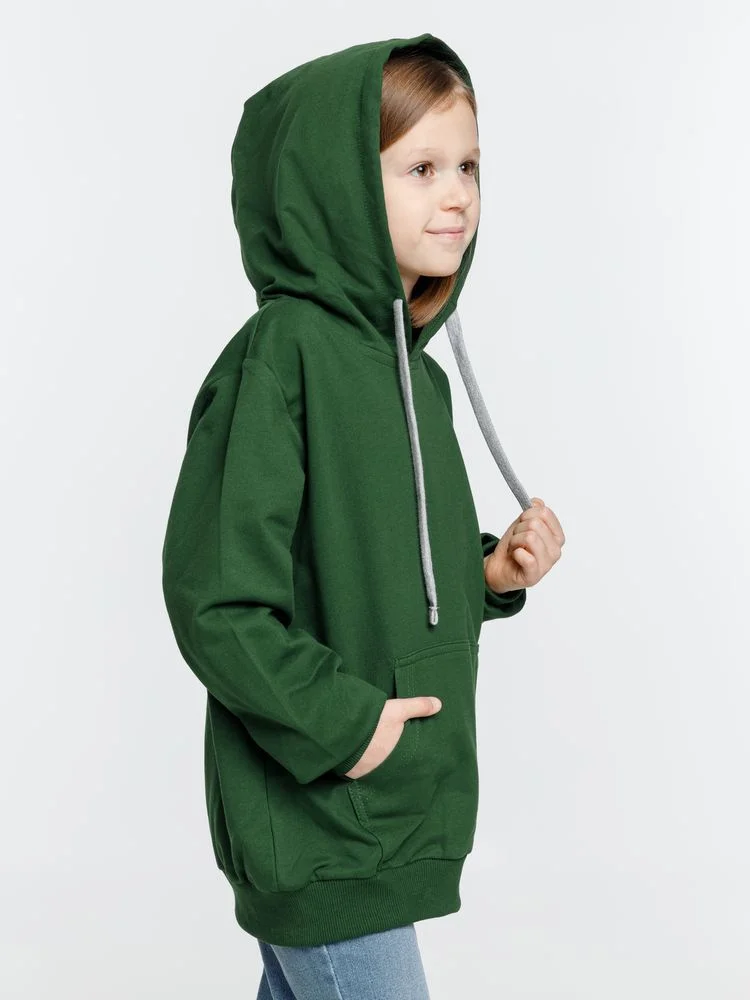 Толстовка с капюшоном детская Kirenga Kids, темно-зеленая - фото 5