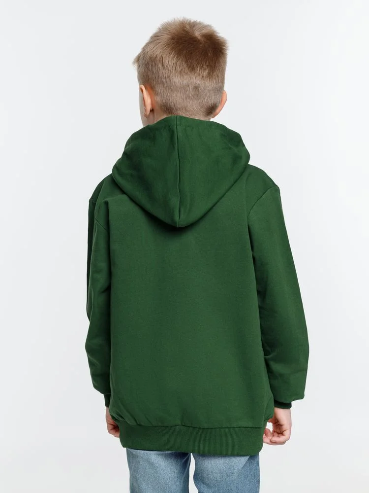 Толстовка с капюшоном детская Kirenga Kids, темно-зеленая - фото 7