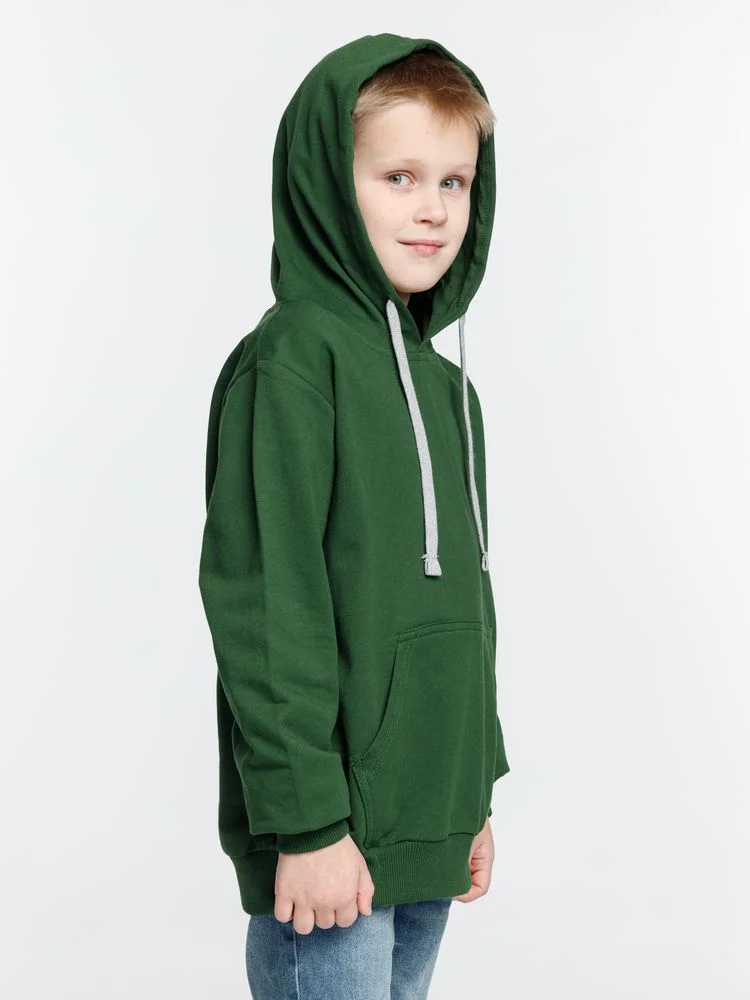 Толстовка с капюшоном детская Kirenga Kids, темно-зеленая - фото 8