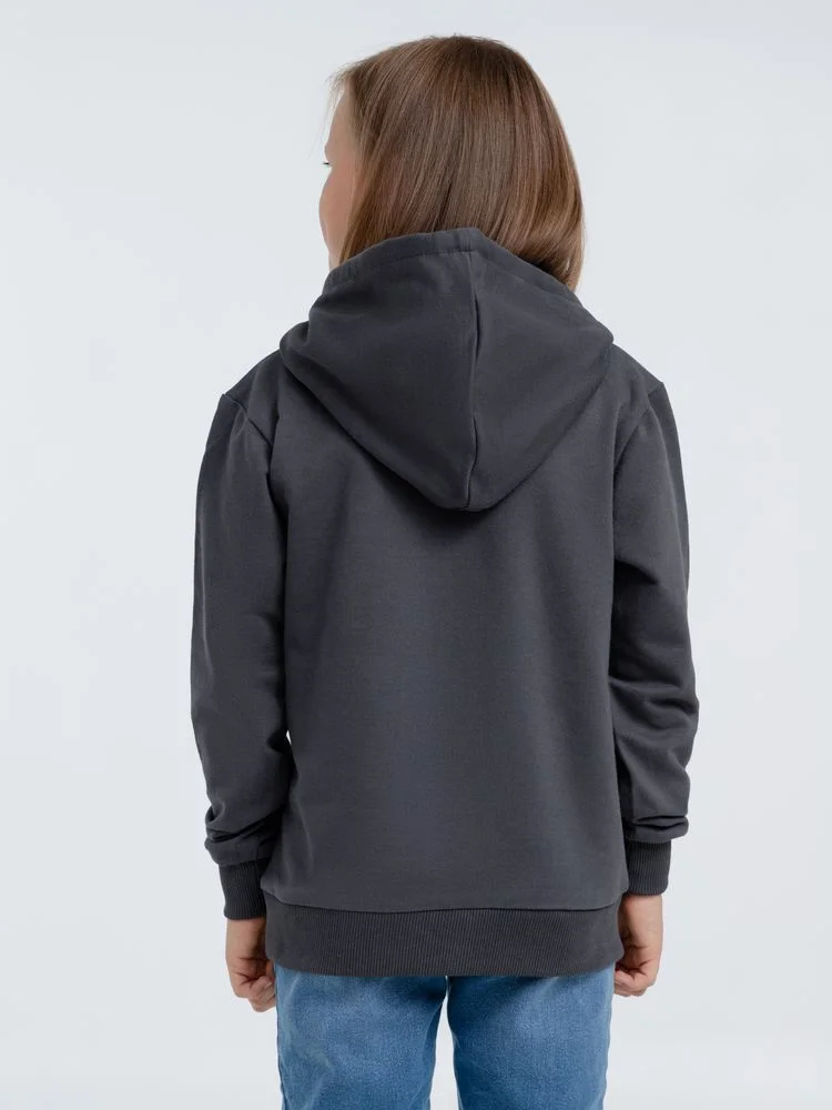 Толстовка с капюшоном детская Kirenga Kids темно-серая графит - фото 4
