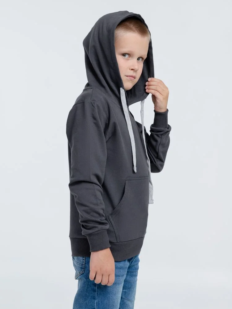 Толстовка с капюшоном детская Kirenga Kids темно-серая графит - фото 8