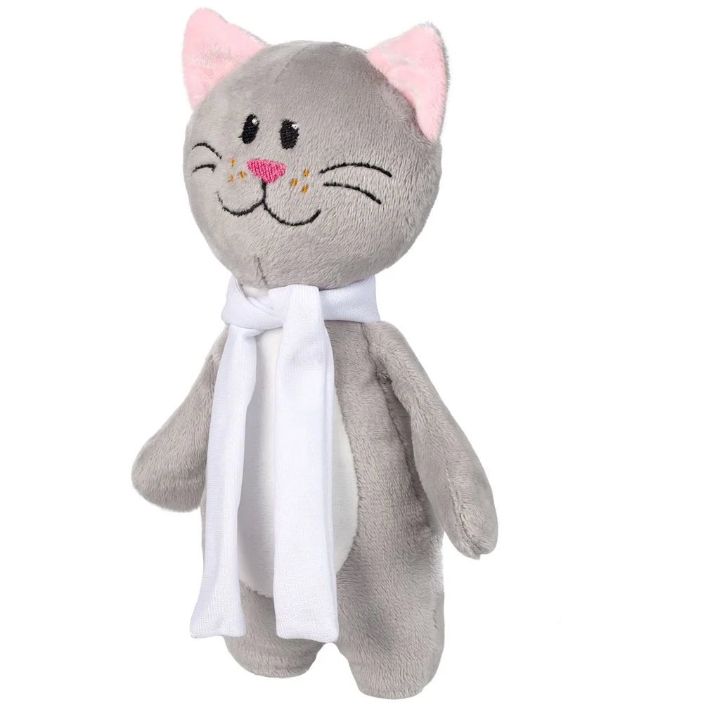 Мягкая игрушка Beastie Toys котик с белым шарфом - фото 2
