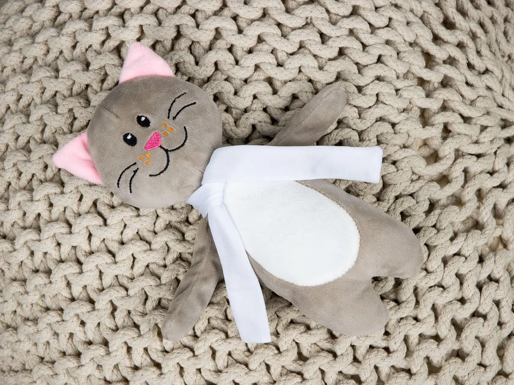 Мягкая игрушка Beastie Toys котик с белым шарфом - фото 4