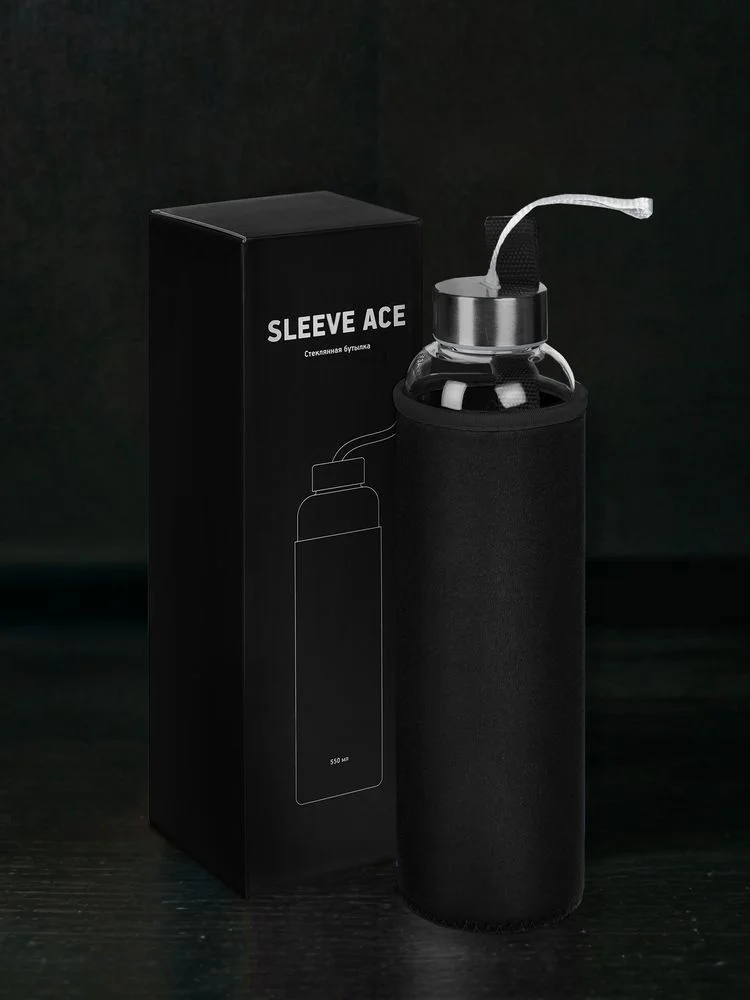 Бутылка для воды Sleeve Ace черная - фото 6