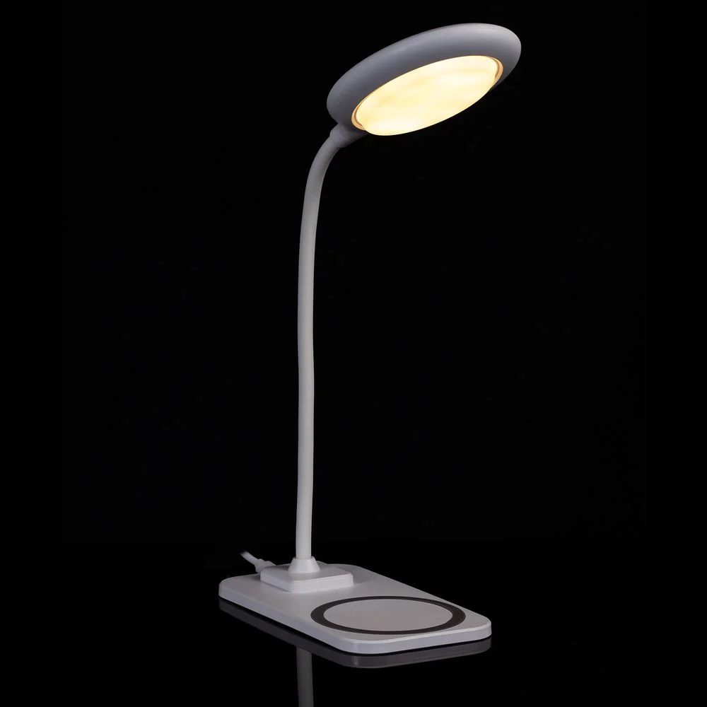 Настольная лампа с беспроводной зарядкой Modicum, белая - фото 14
