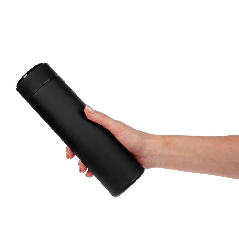 Смарт-бутылка с заменяемой батарейкой Long Therm Soft Touch черная - фото 7