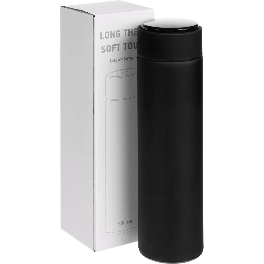 Смарт-бутылка с заменяемой батарейкой Long Therm Soft Touch черная - фото 9
