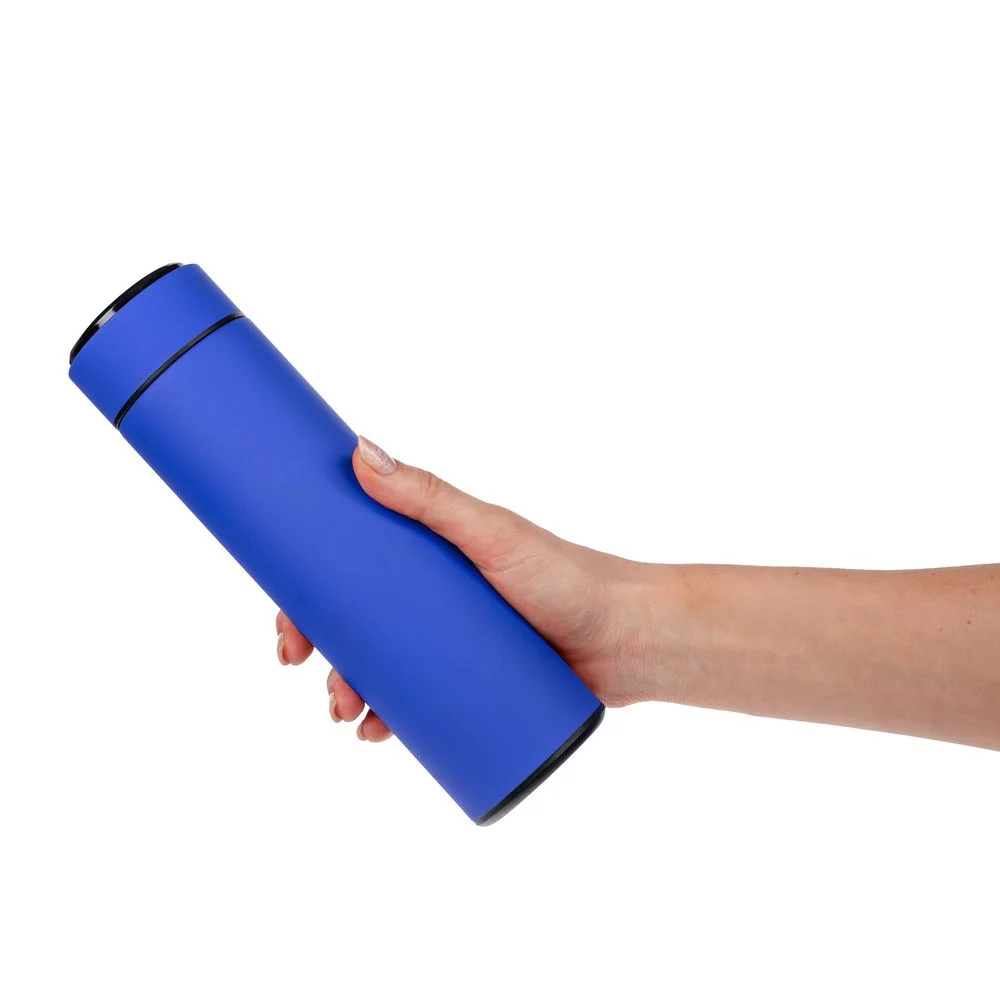Смарт-бутылка с заменяемой батарейкой Long Therm Soft Touch синяя - фото 7