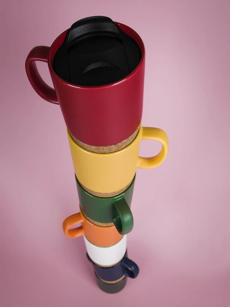 Кружка с пробковой подставкой Corky Walk серая - фото 5
