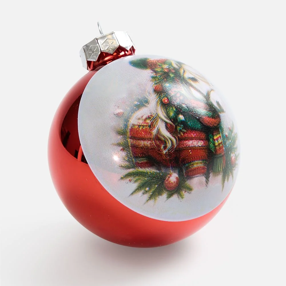 Елочный шар Finery Gloss 8 см глянцевый красный - фото 6