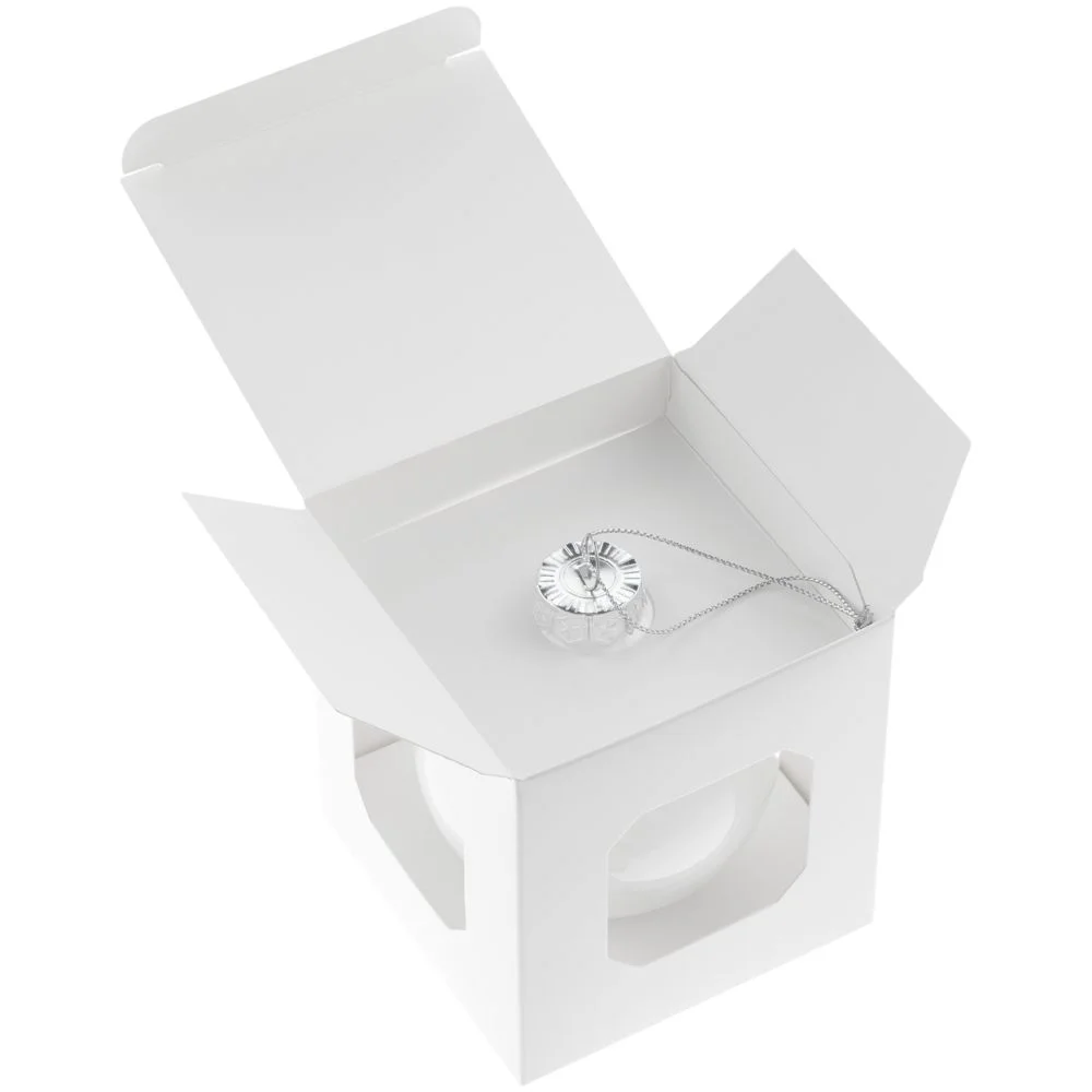 Елочный шар Finery Gloss 8 см глянцевый белый - фото 3