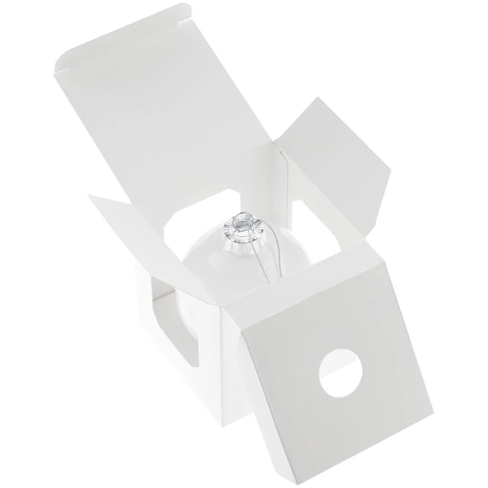 Елочный шар Finery Gloss 8 см глянцевый белый - фото 4