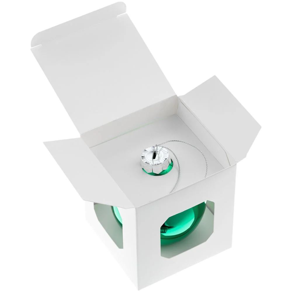 Елочный шар Finery Gloss 8 см глянцевый зеленый - фото 3