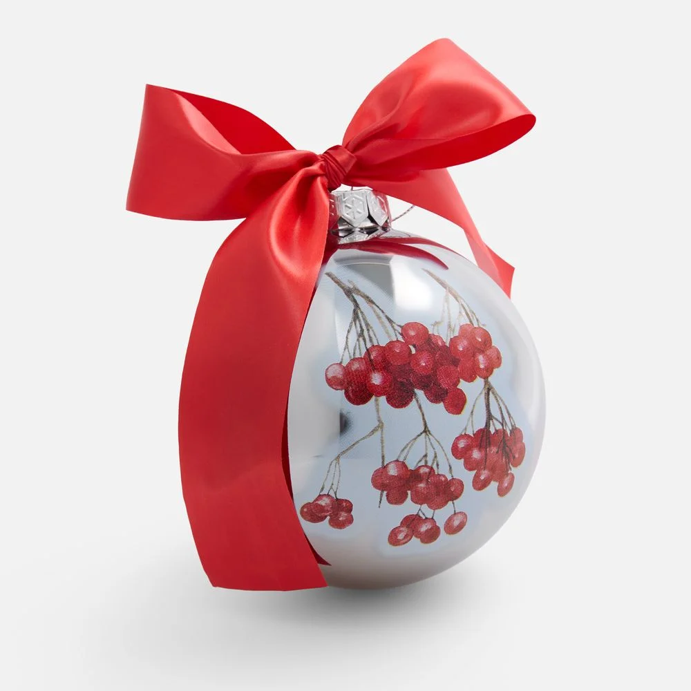 Елочный шар Finery Gloss 8 см глянцевый серебристый - фото 6