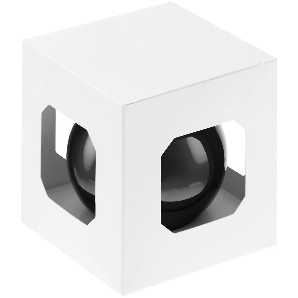 Елочный шар Finery Gloss 8 см глянцевый черный - фото 2