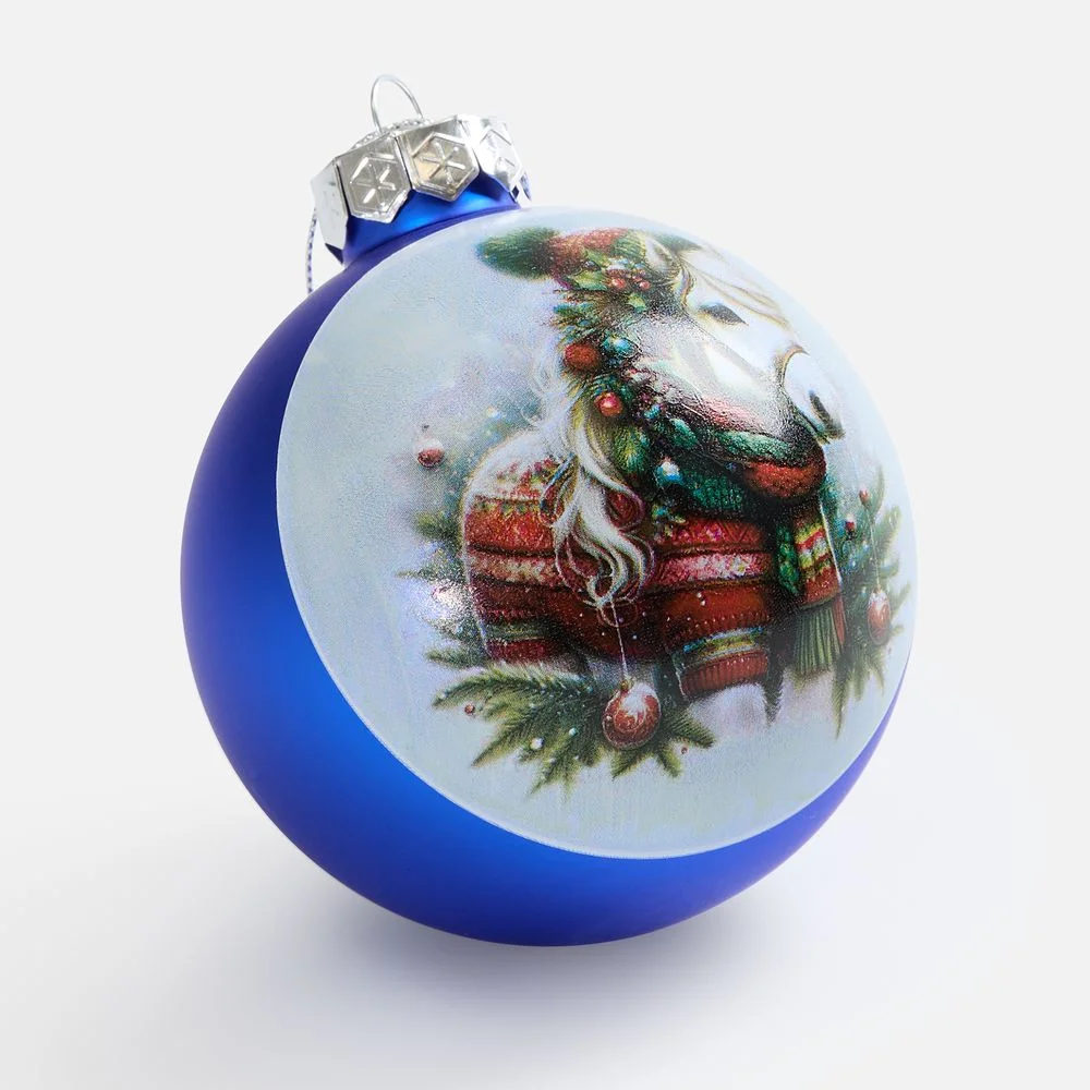 Елочный шар Finery Matt, 8 см, матовый синий - фото 6