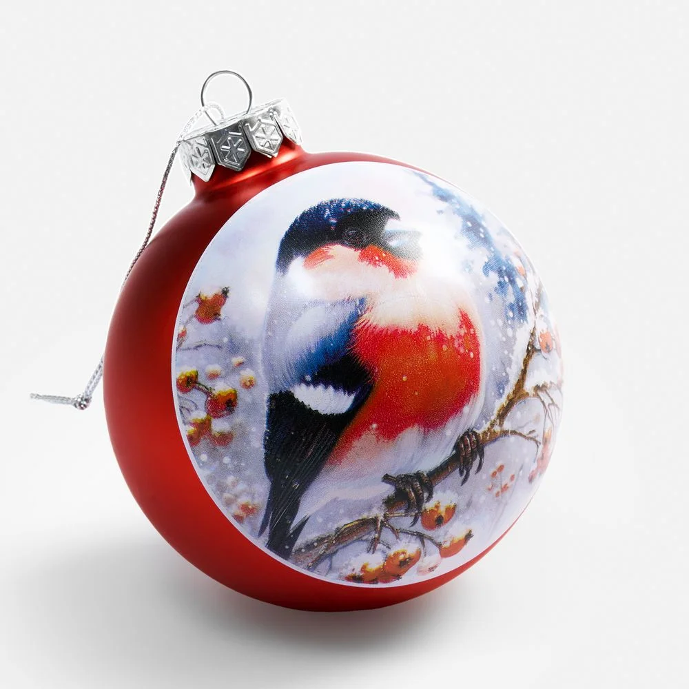 Елочный шар Finery Matt, 8 см, матовый красный - фото 6