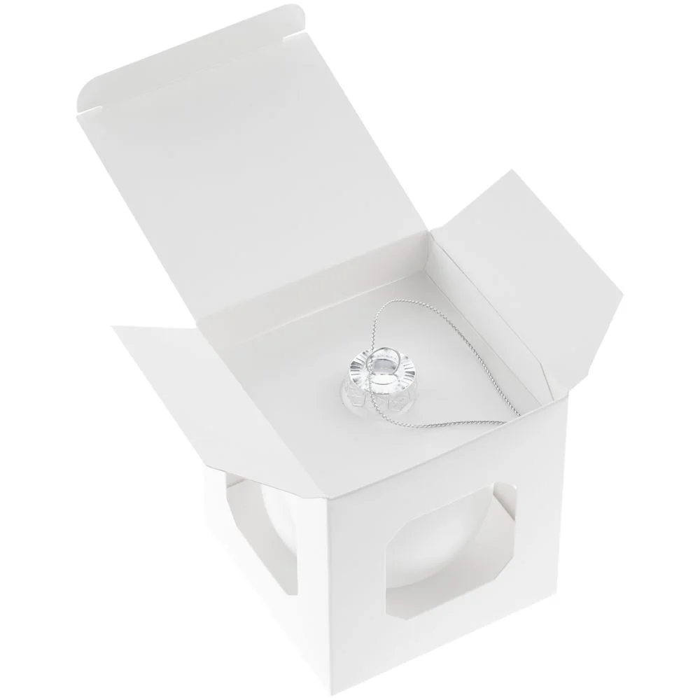 Елочный шар Finery Matt, 8 см, матовый белый - фото 3