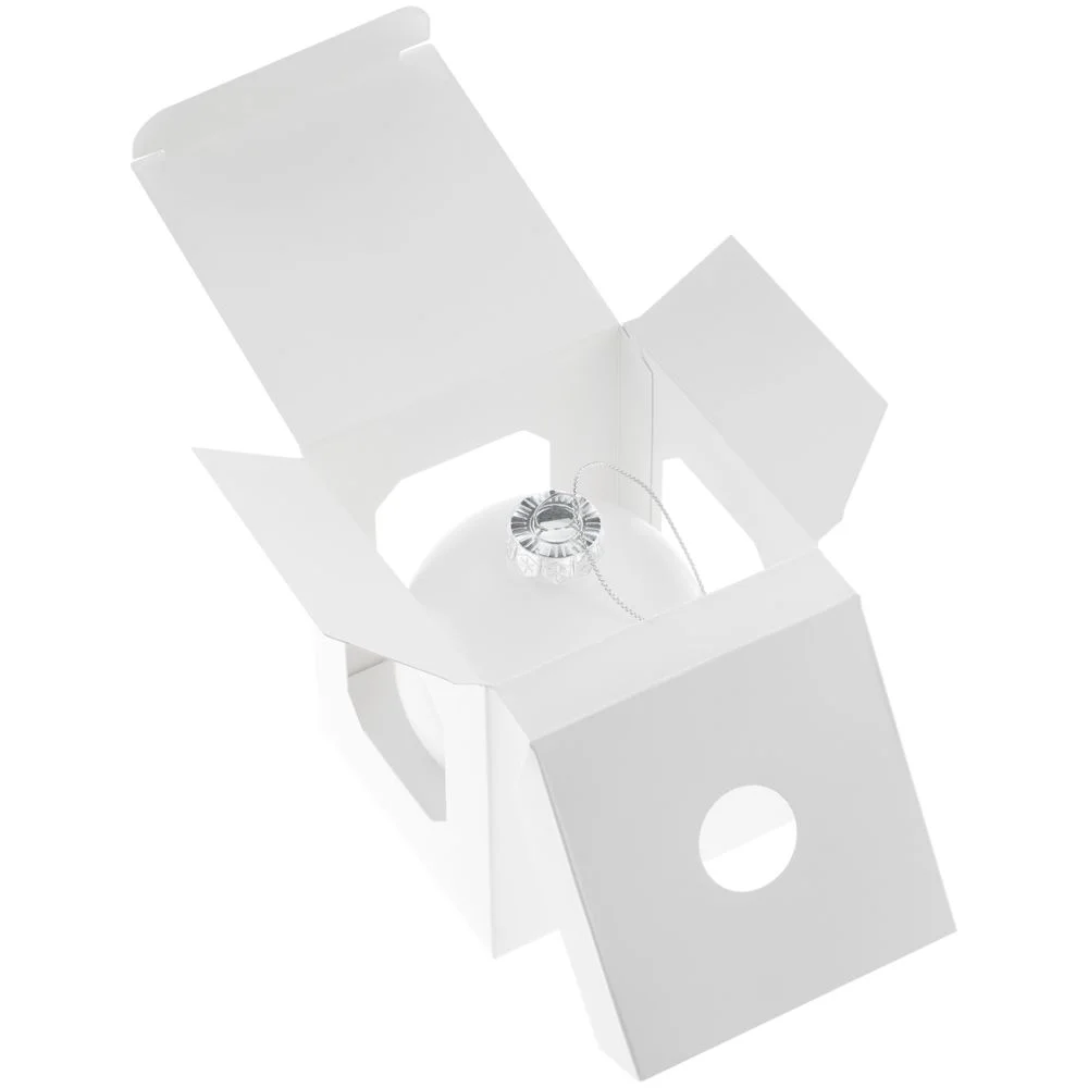 Елочный шар Finery Matt, 8 см, матовый белый - фото 4