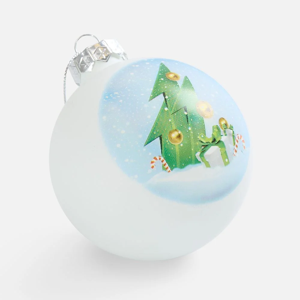 Елочный шар Finery Matt, 8 см, матовый белый - фото 6