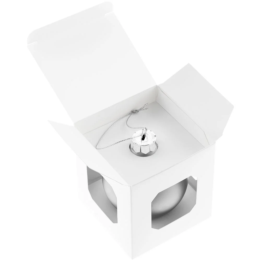 Елочный шар Finery Matt, 8 см, матовый серебристый - фото 3