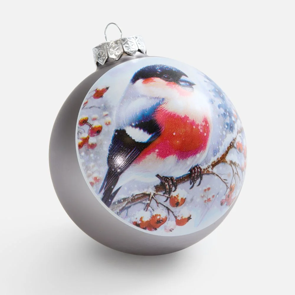 Елочный шар Finery Matt, 8 см, матовый серебристый - фото 6