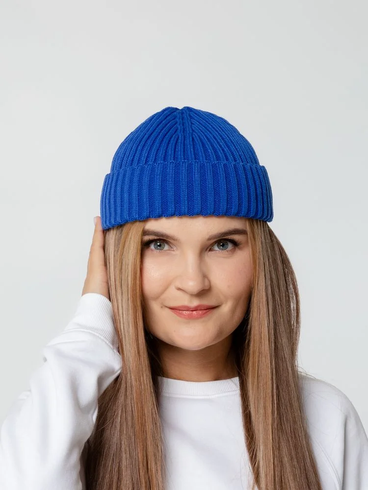 Шапка Hipsta синяя василек - фото 4