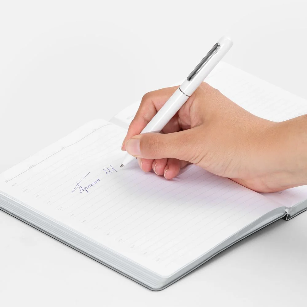 Ручка шариковая Scribo матовая белая - фото 4