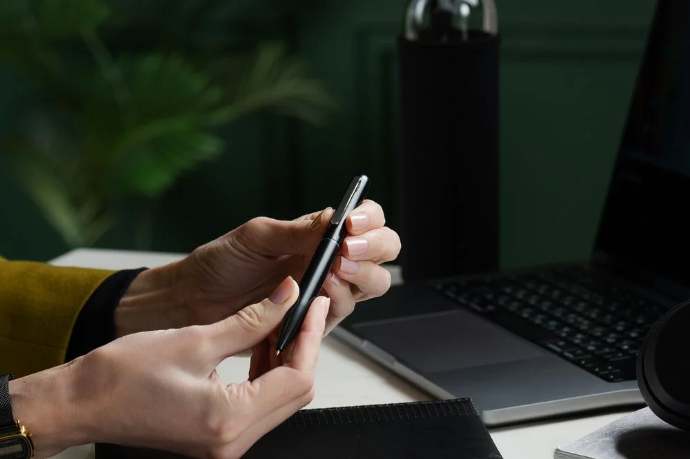 Ручка шариковая Scribo матовая черная - фото 6