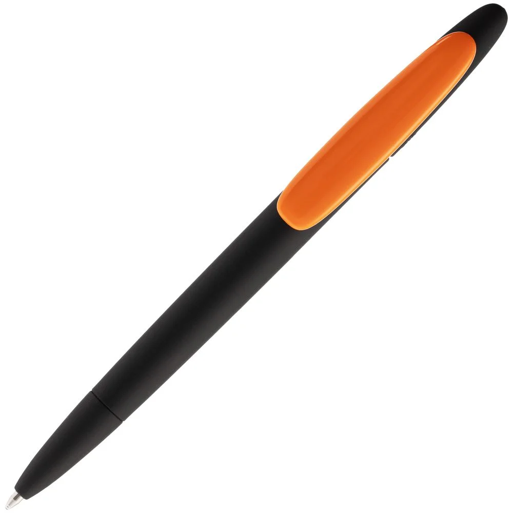 Ручка шариковая Prodir DS5 TRR-P Soft Touch черная с оранжевым - фото 4