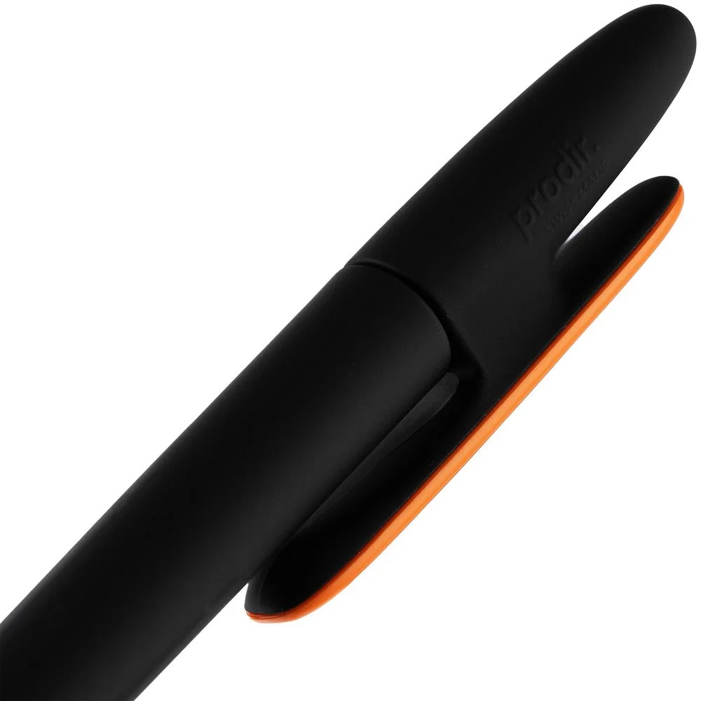 Ручка шариковая Prodir DS5 TRR-P Soft Touch черная с оранжевым - фото 6