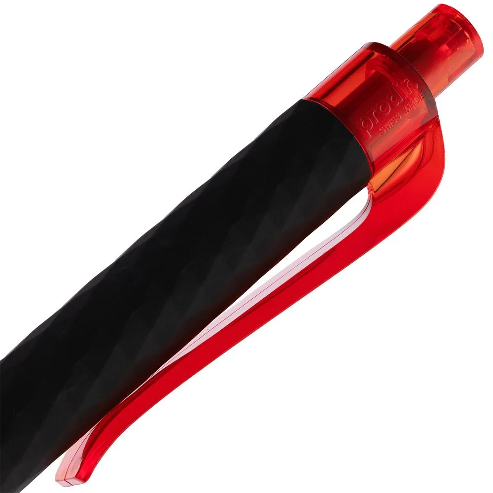 Ручка шариковая Prodir QS01 PRT-T Soft Touch черная с красным - фото 6
