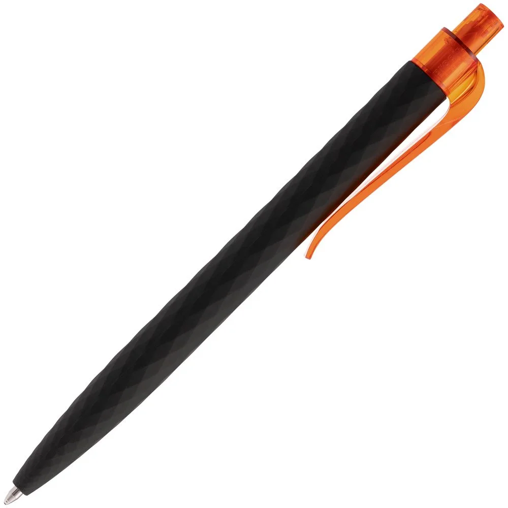 Ручка шариковая Prodir QS01 PRT-T Soft Touch черная с оранжевым - фото 2