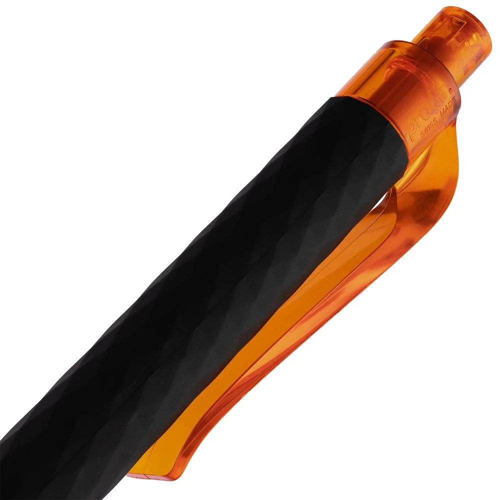 Ручка шариковая Prodir QS01 PRT-T Soft Touch черная с оранжевым - фото 6